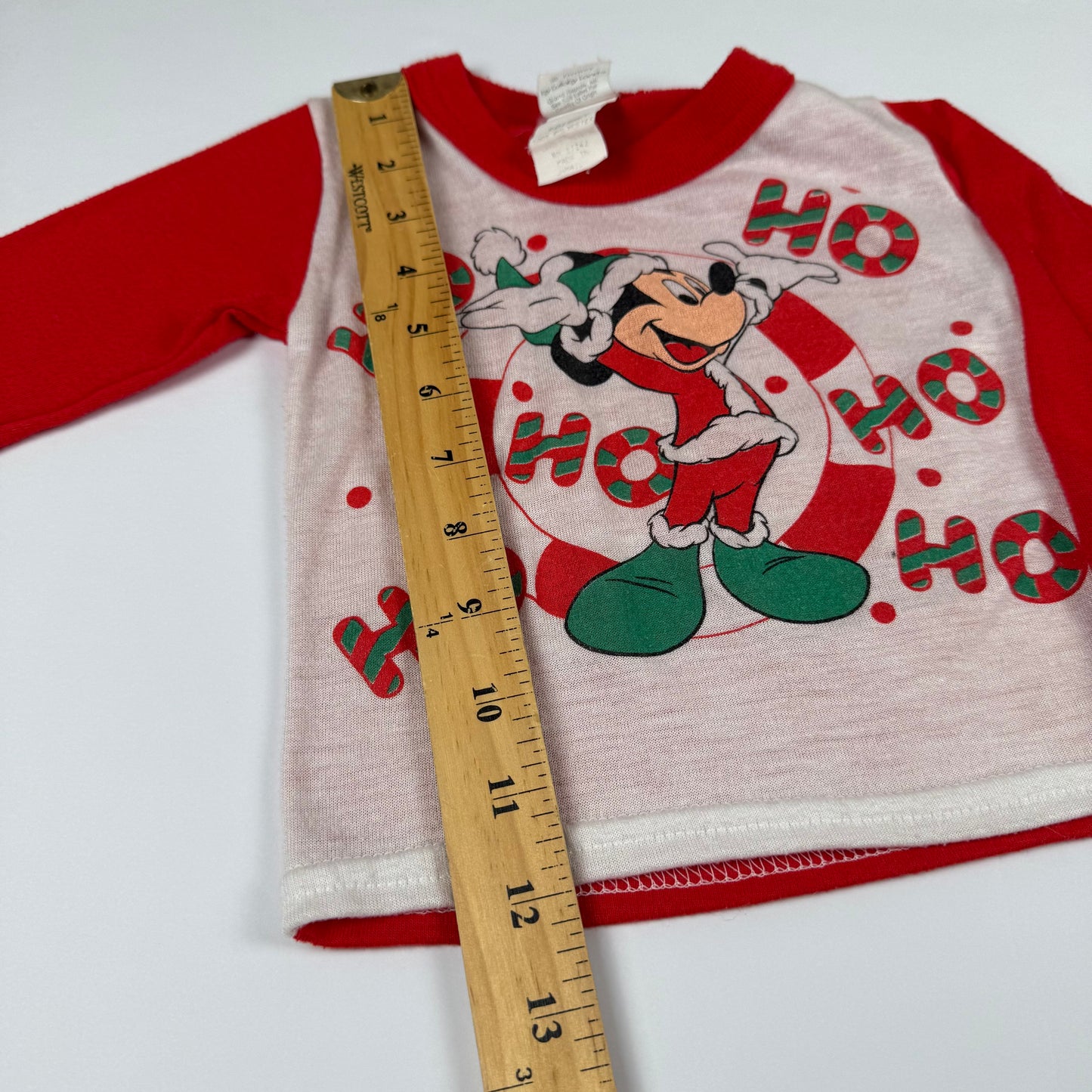 Vintage Mickey Mouse Christmas Pj Shirt - 18 Months