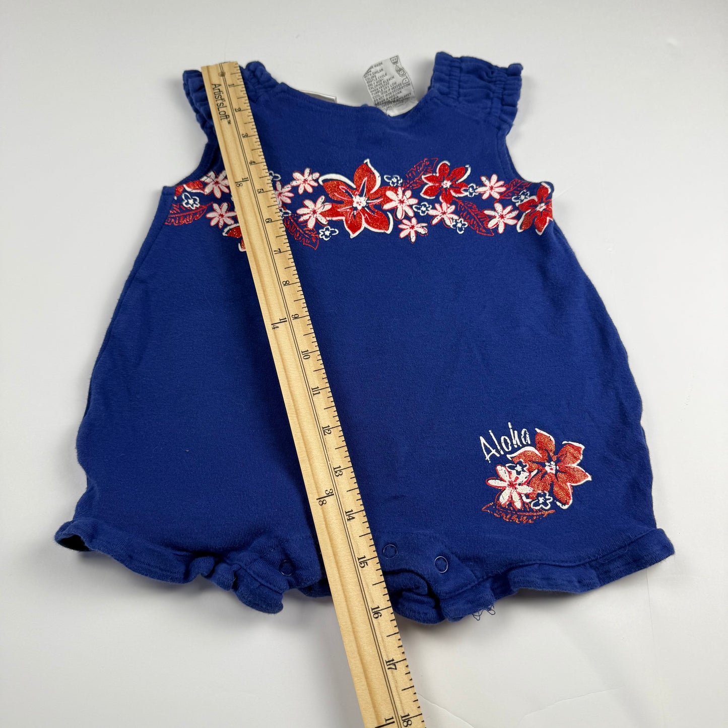 Vintage Hawaii Flower Romper - 18 Months