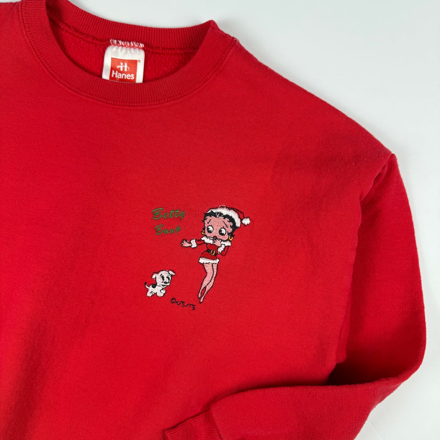 Vintage 1990's Betty Boop Embroidered Christmas Crewneck Sweatshirt - 5T