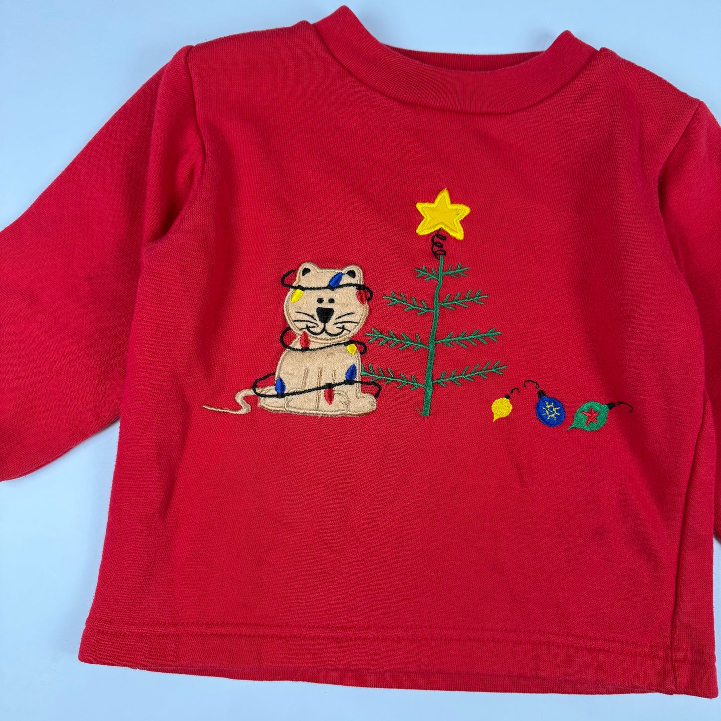 Vintage Cat Christmas Sweatshirt - 24 Months