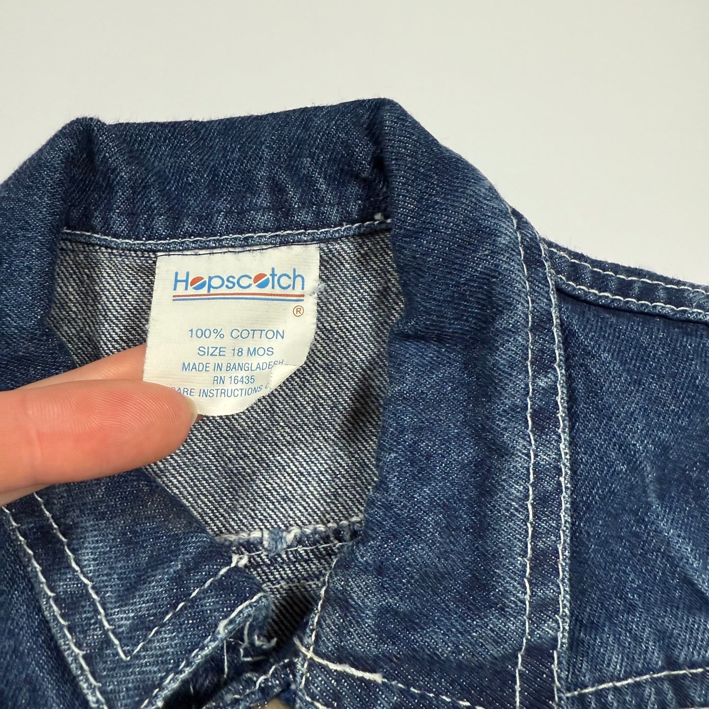 Vintage Hopscotch Denim Vest - Size 18 Months