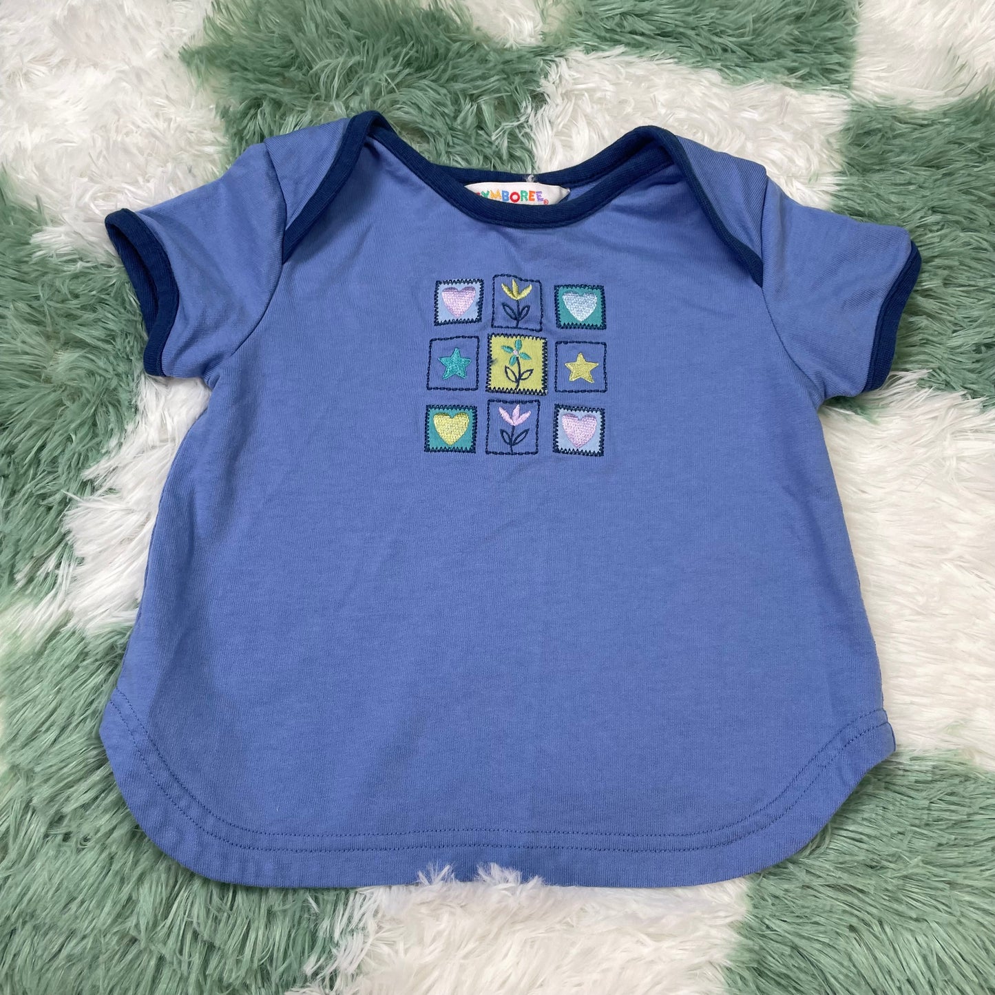 Vintage Gymboree Light Blue Flower Heart Shirt - Small
