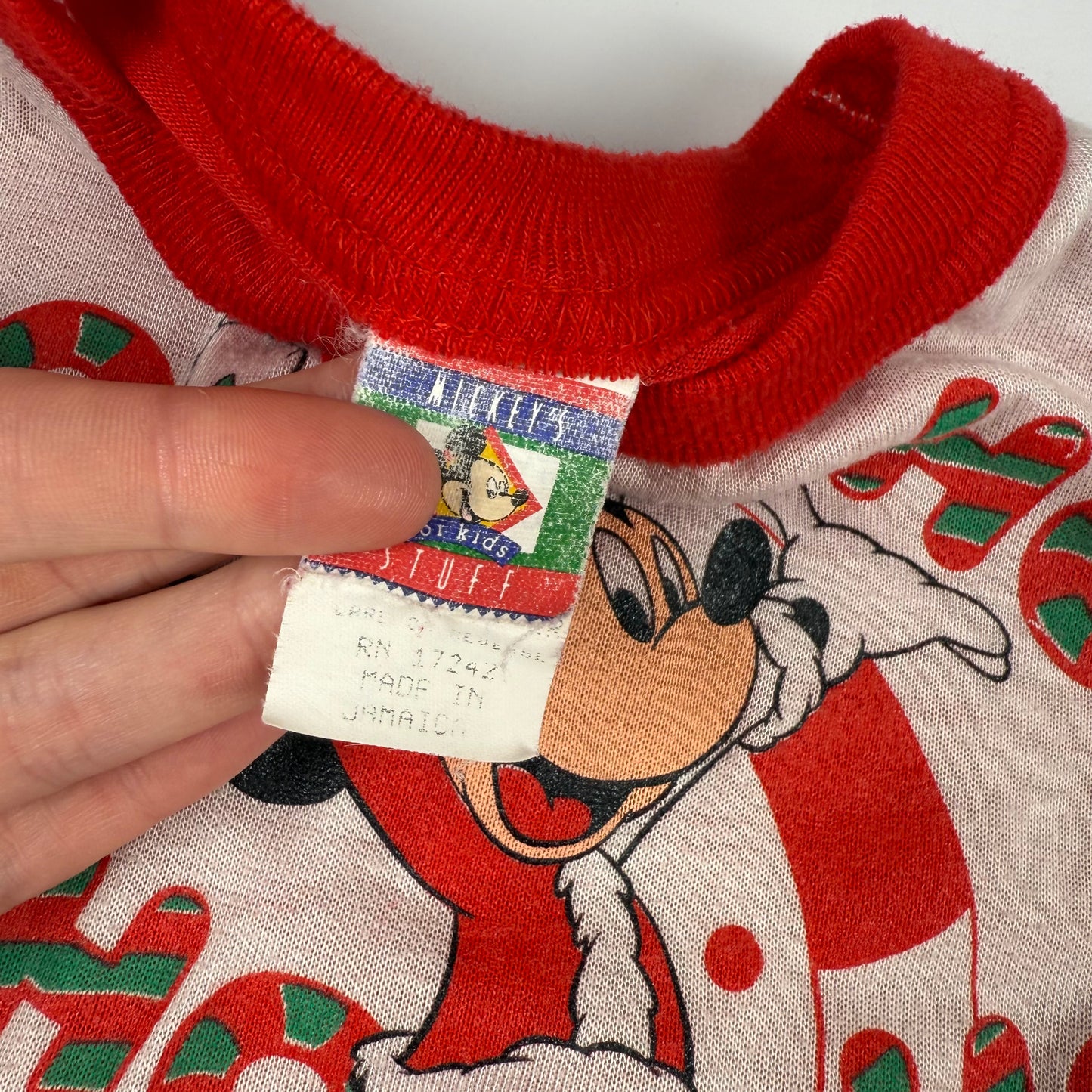 Vintage Mickey Mouse Christmas Pj Shirt - 18 Months