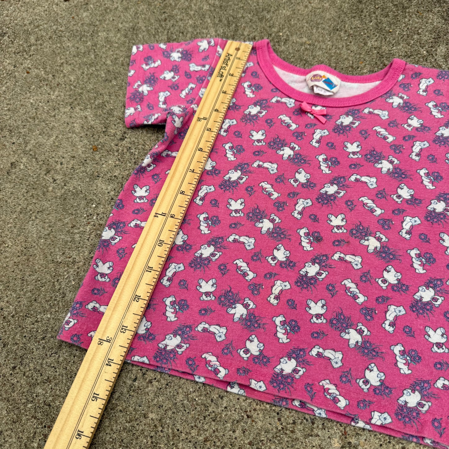 Vintage Teddy Bear Flower Shirt - 2/3T