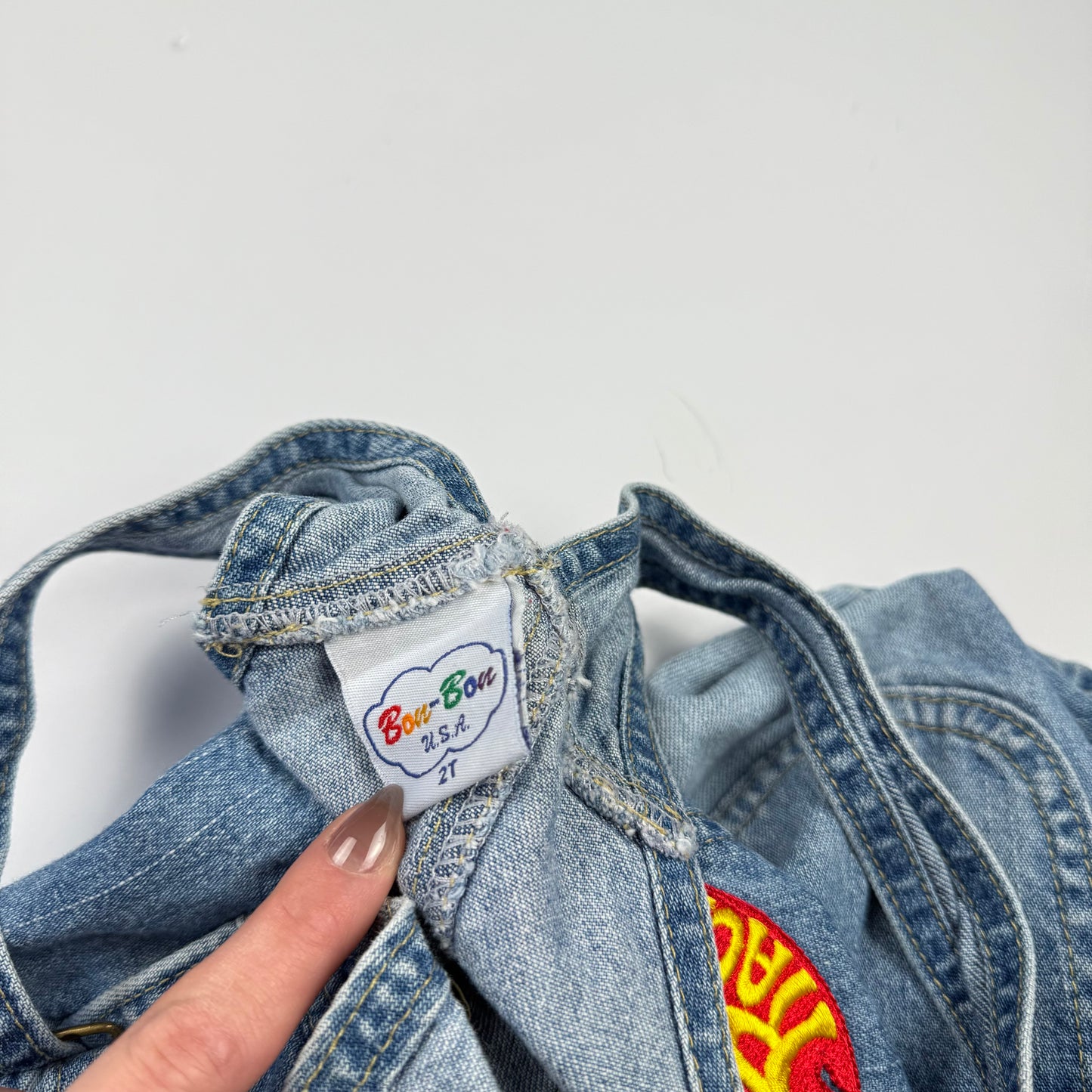 Vintage BonBon Race Car Denim Shortalls - 2T