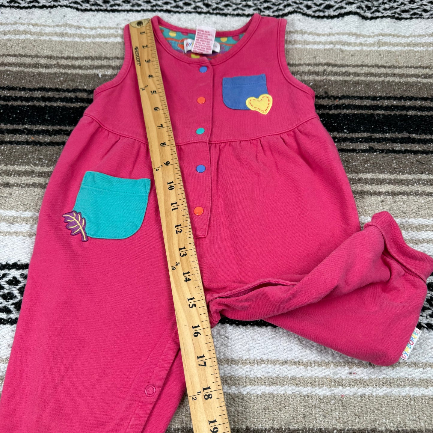 Vintage 1990's Gymboree Pink Leaf Heart Romper - Infant