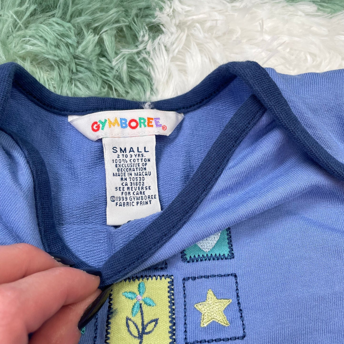 Vintage Gymboree Light Blue Flower Heart Shirt - Small