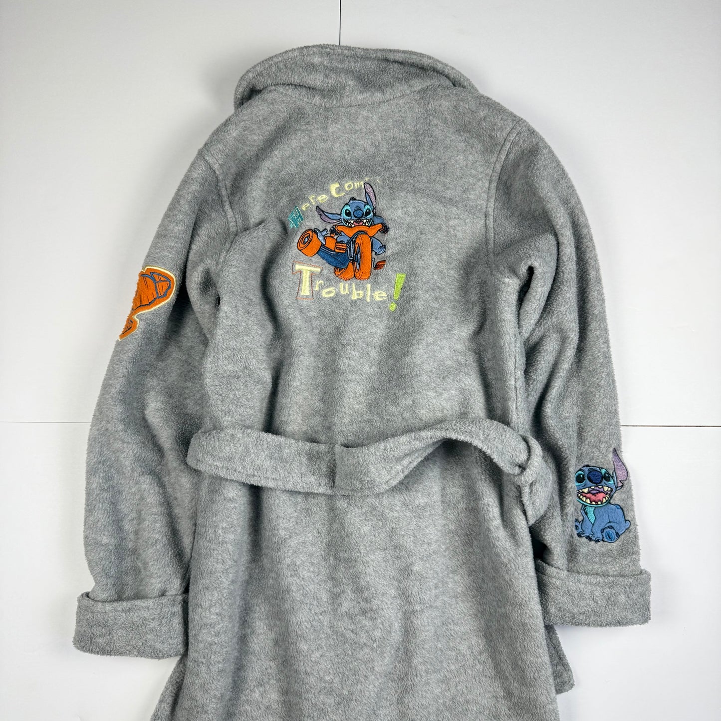Vintage Y2K Stitch Fleece Robe - Size 7/8