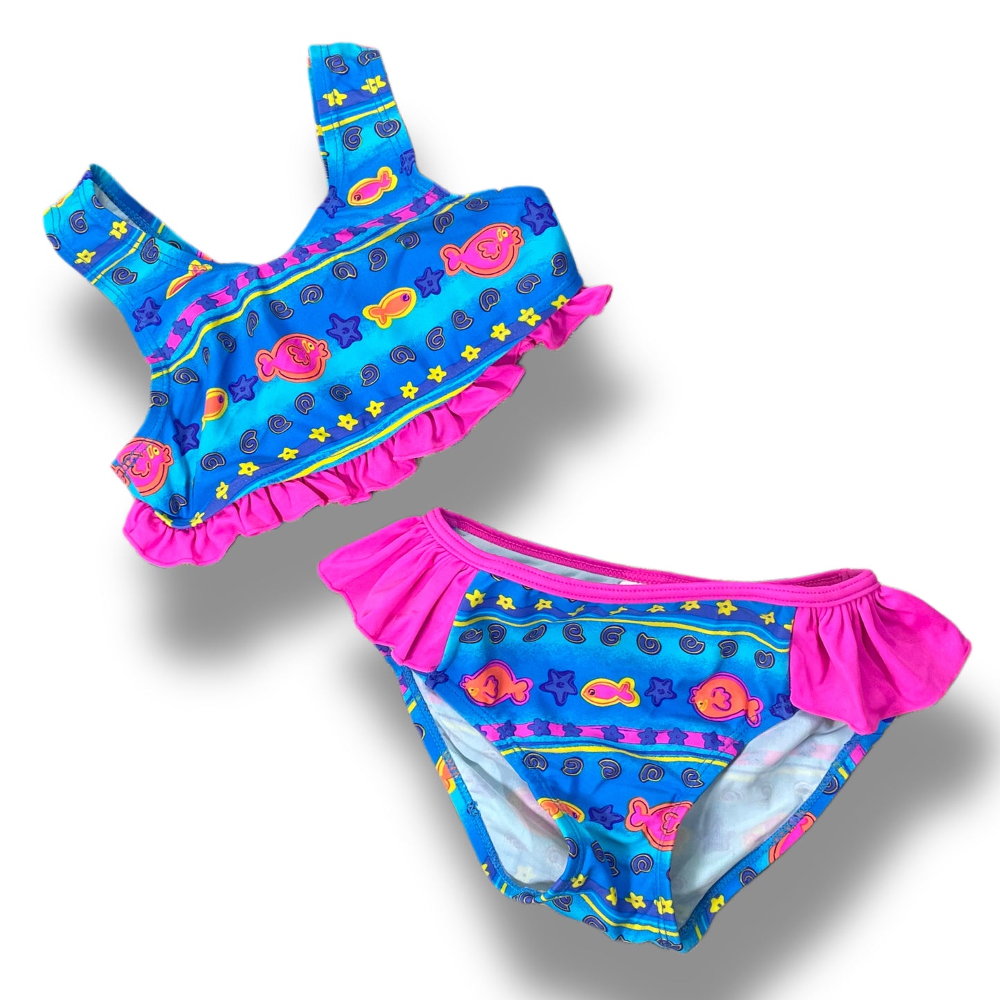 Vintage Gymboree Ocean Fish Two Piece Swim Suit - Medium