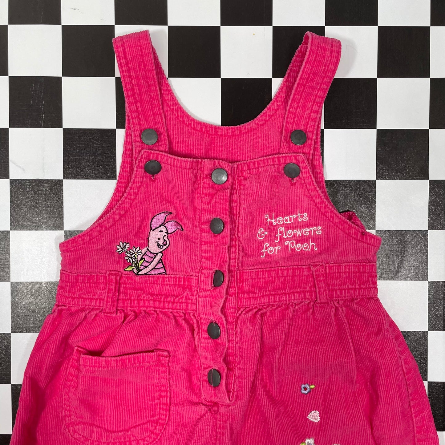 Vintage Winnie the Pooh Pink Corduroy Romper - 12 Months