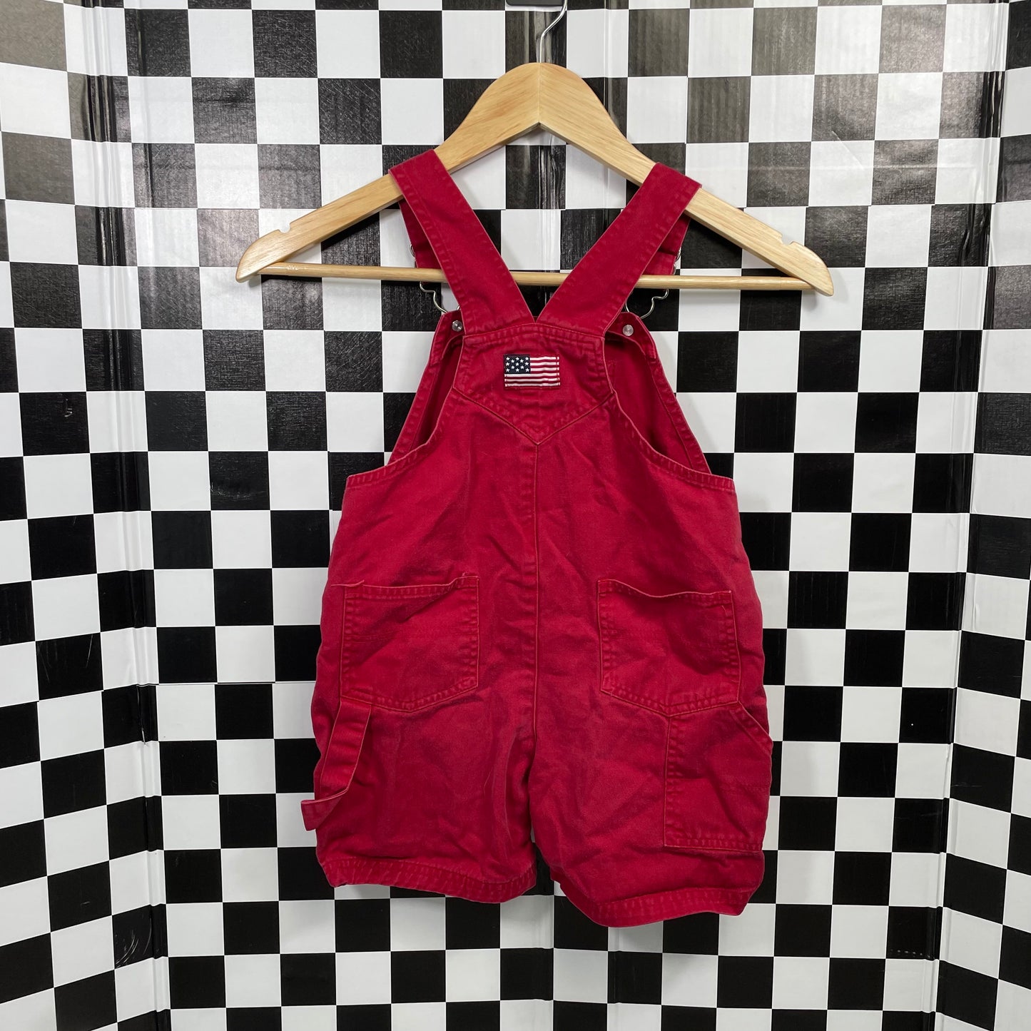 Y2K Polo Red Shortalls - 4T