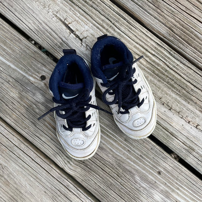 Toddler Y2K White and Navy Blue Nike Sneakers - Size 8C