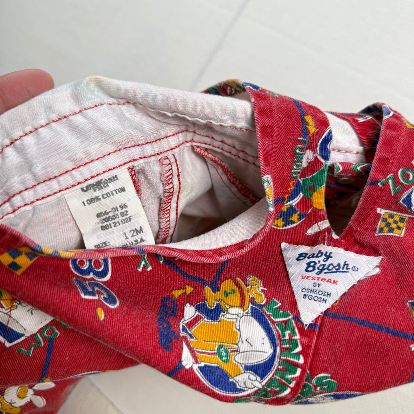 Vintage Oshkosh B'Gosh Racing Winner Overalls - 12 Months