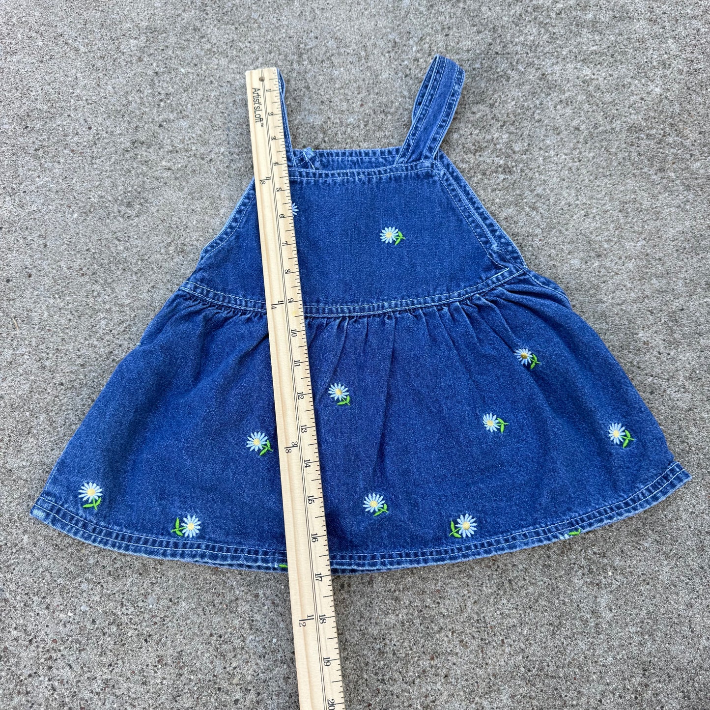 Y2K Denim Daisy Dress - 18 Months