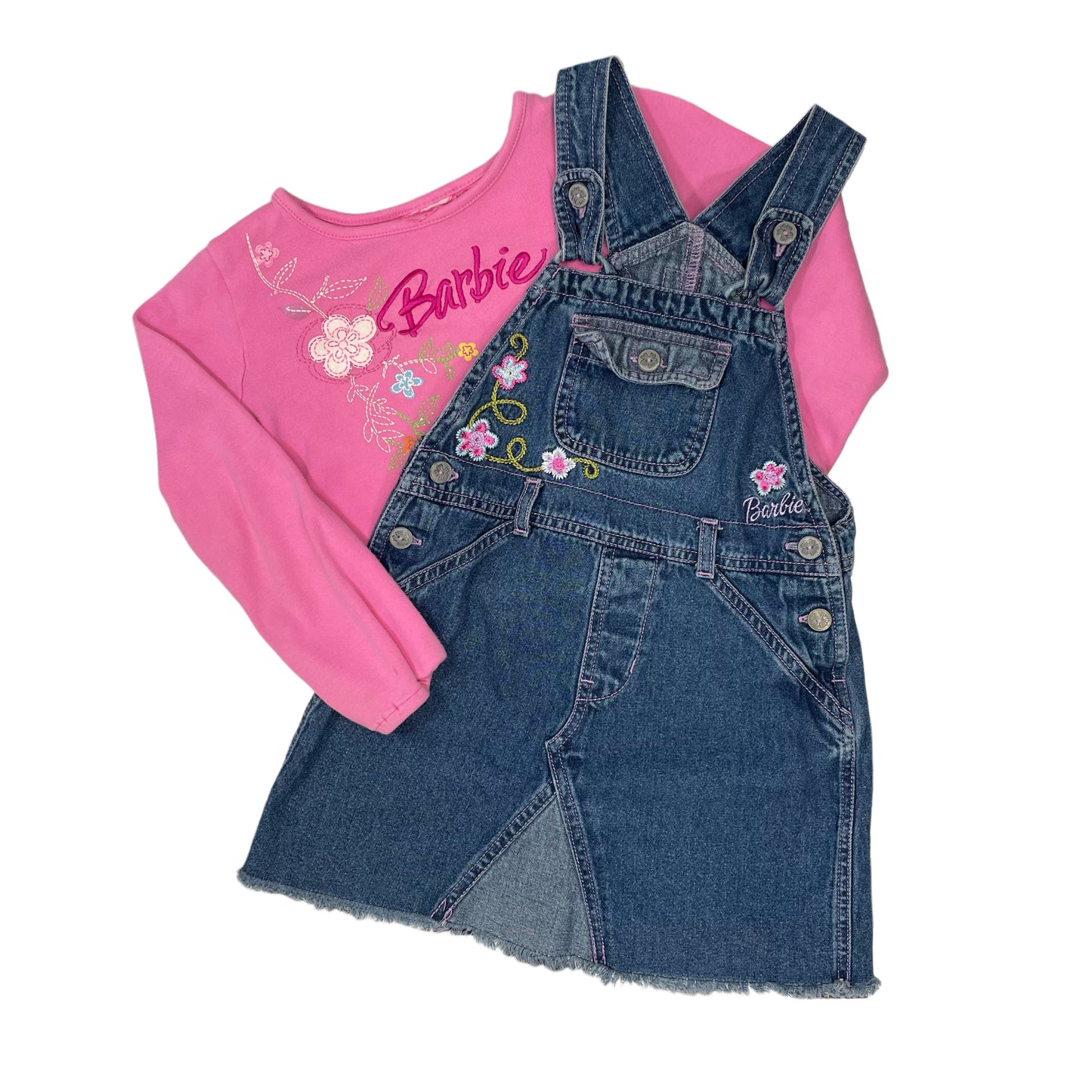 2001 Barbie Denim Dress and Shirt Set - 4/5T