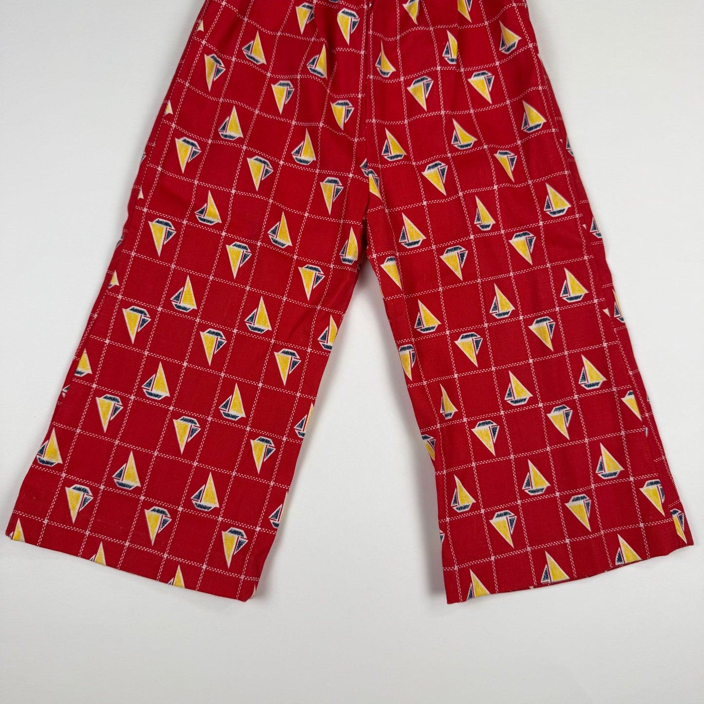 Vintage 1970's Sail Boat Bellbottom Pants - 2T Slim
