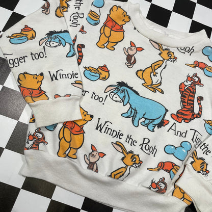 Vintage 1990's Disney Wear Winnie the Pooh AOP Sweatshirt - 2T