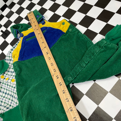 Vintage McKids Corduroy Overalls and Shirt Set - 12 Months