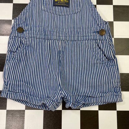 Vintage Oshkosh B'Gosh Blue Striped Shortalls - 24 Months