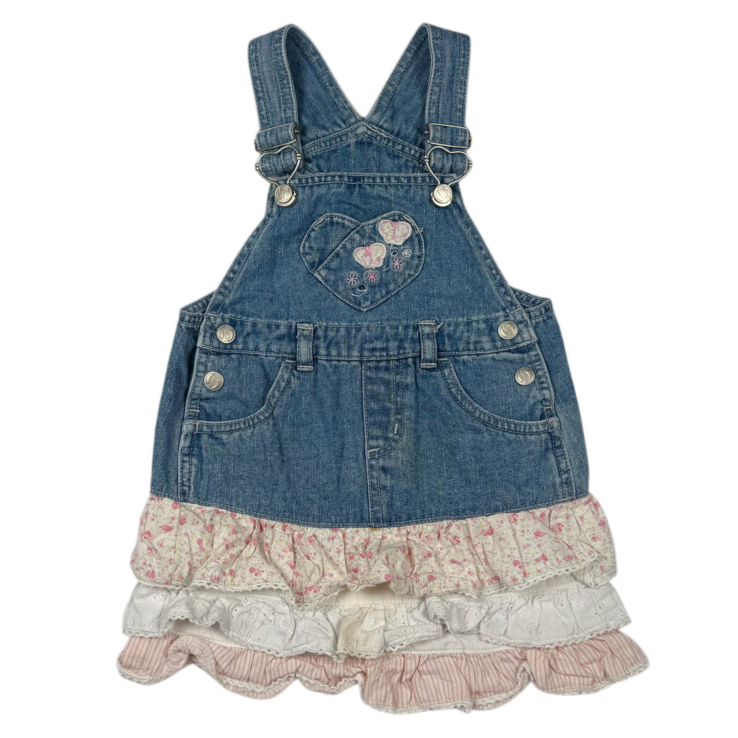 Y2K Floral Denim Dress - 3T