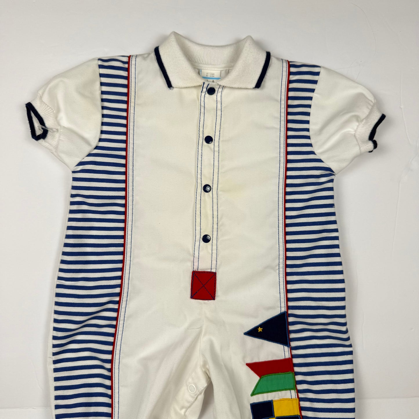 Vintage Striped Sailing Baby Romper - 6/9 Months