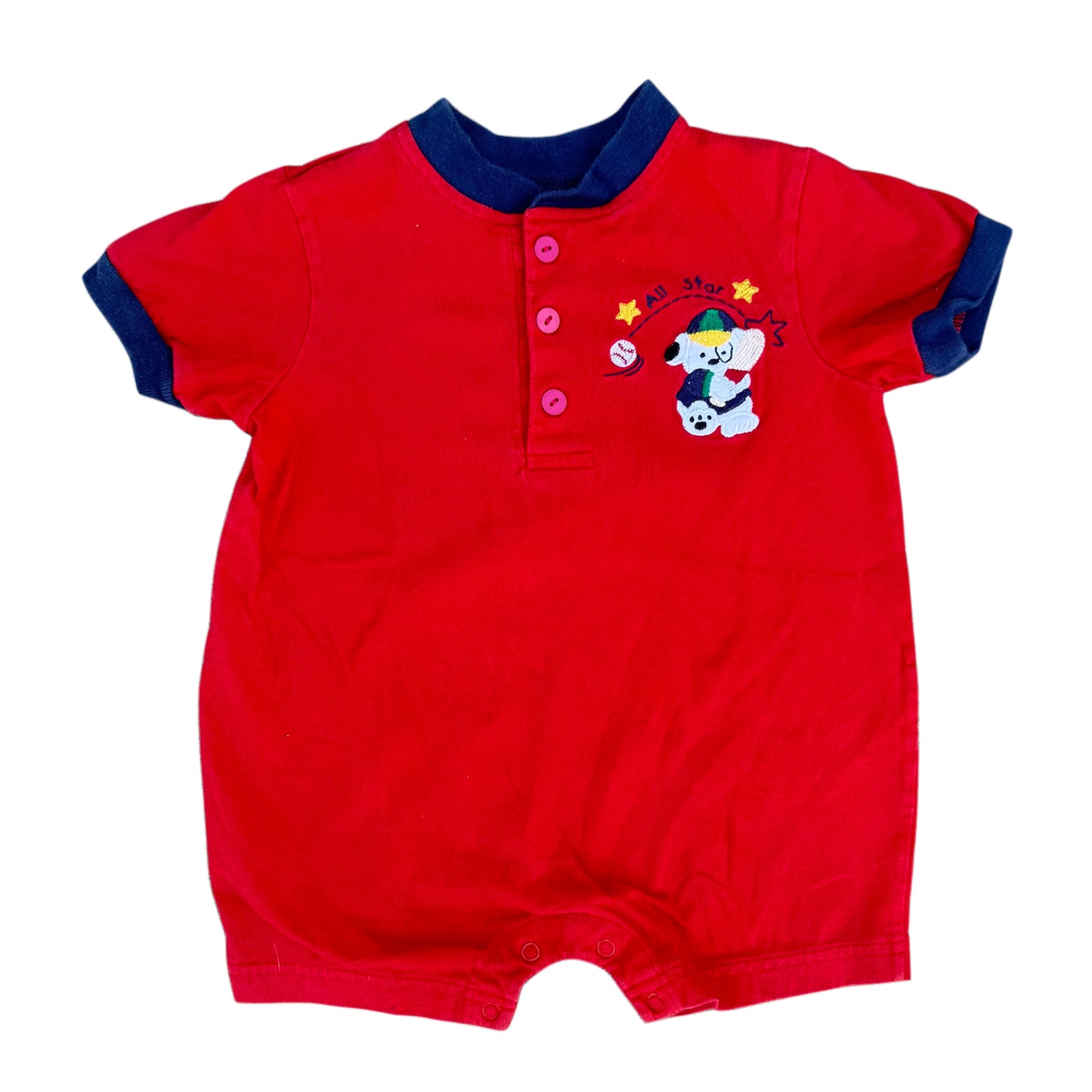 Vintage All Star Baseball Dog Romper - 6/9 Months