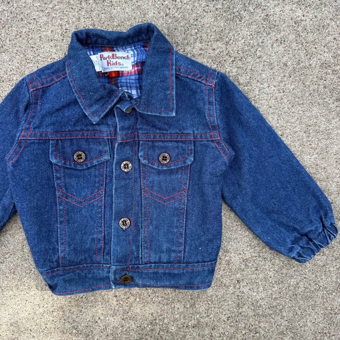 Vintage Park Bench Kids Flannel Lined Denim Jacket - 18 Months