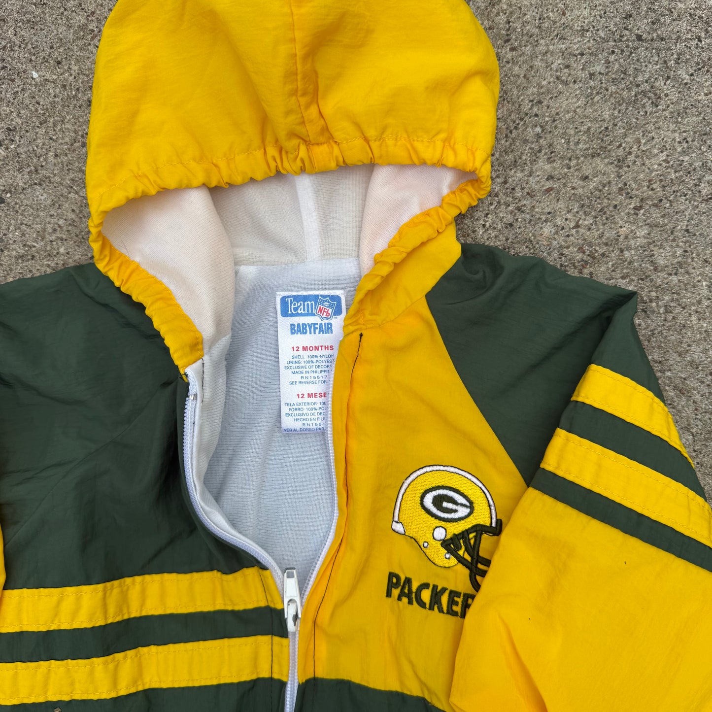 Vintage 1990's Green Bay Packers Windbreaker Jacket - 12 Months