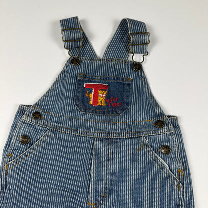Vintage Tiger Striped Overalls - 12 Months