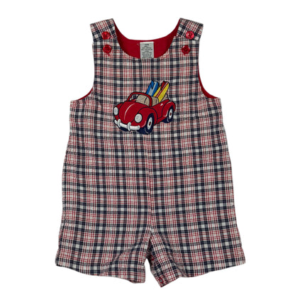 Vintage Y2K Gingham Surf Car Romper - 12 Months