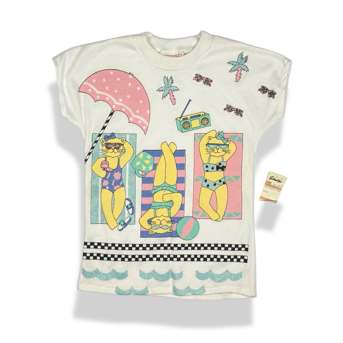 Vintage Cat Beach Shirt - 3T