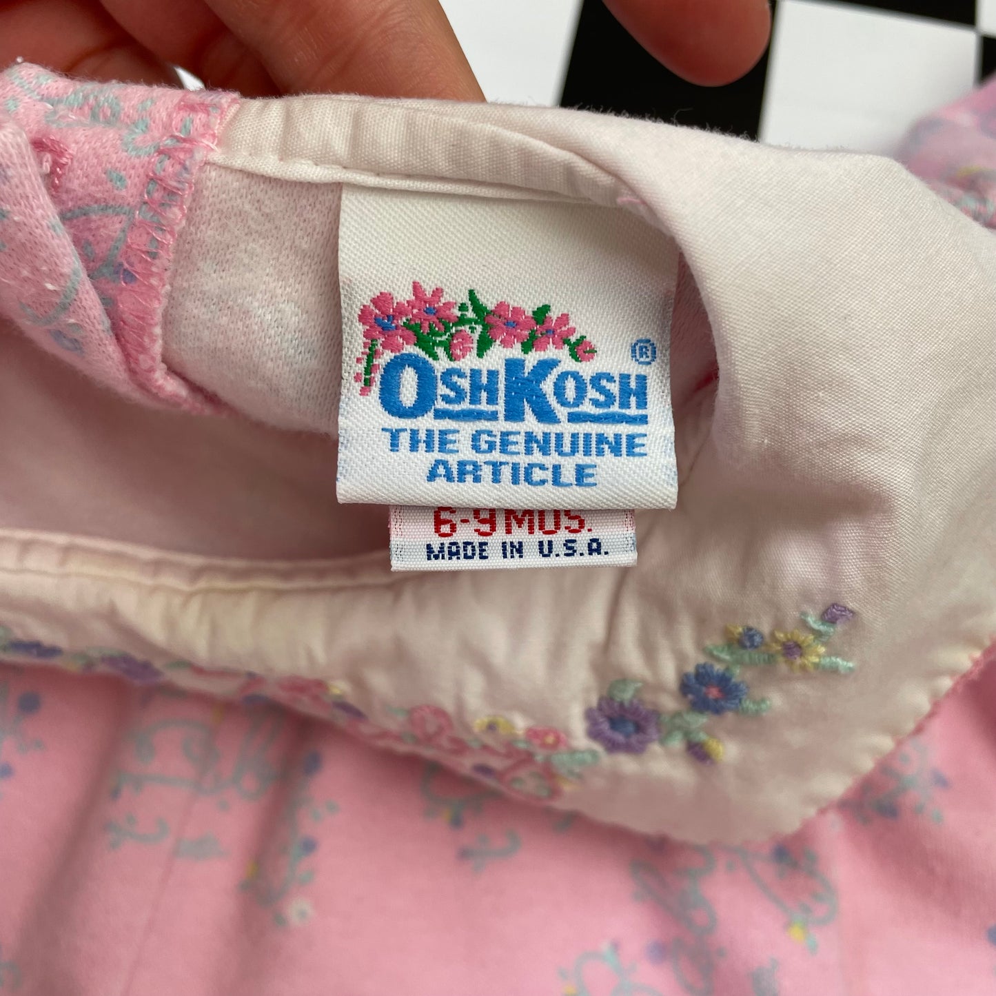 Vintage Oshkosh B'Gosh Pink Collared Romper - 6/9 Months