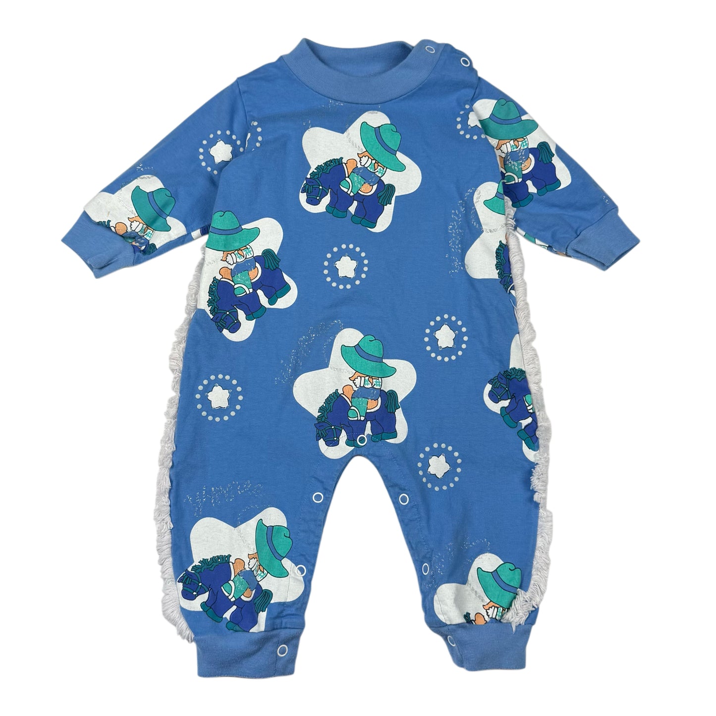 Vintage Small Stars Cowboy Romper - 12 Months