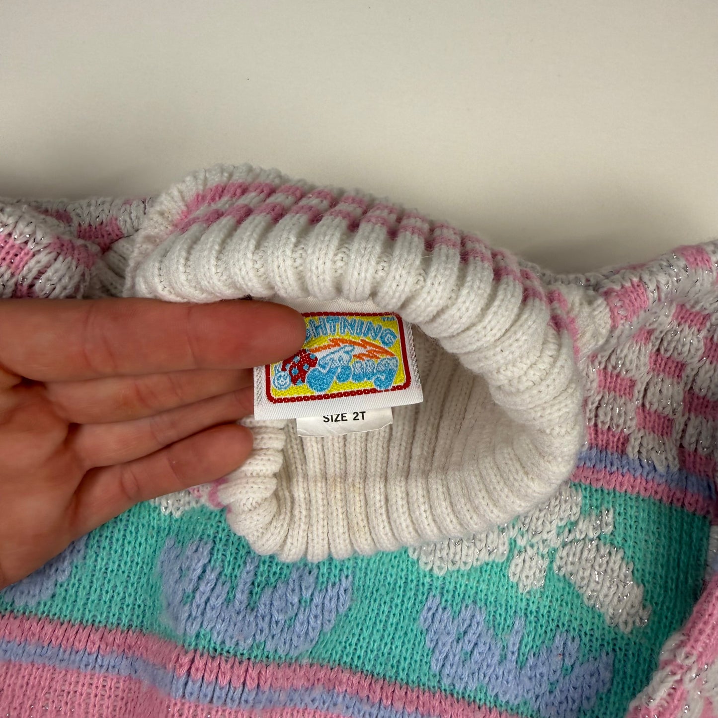 Vintage Bow Knit Turtleneck Sweater - 2T