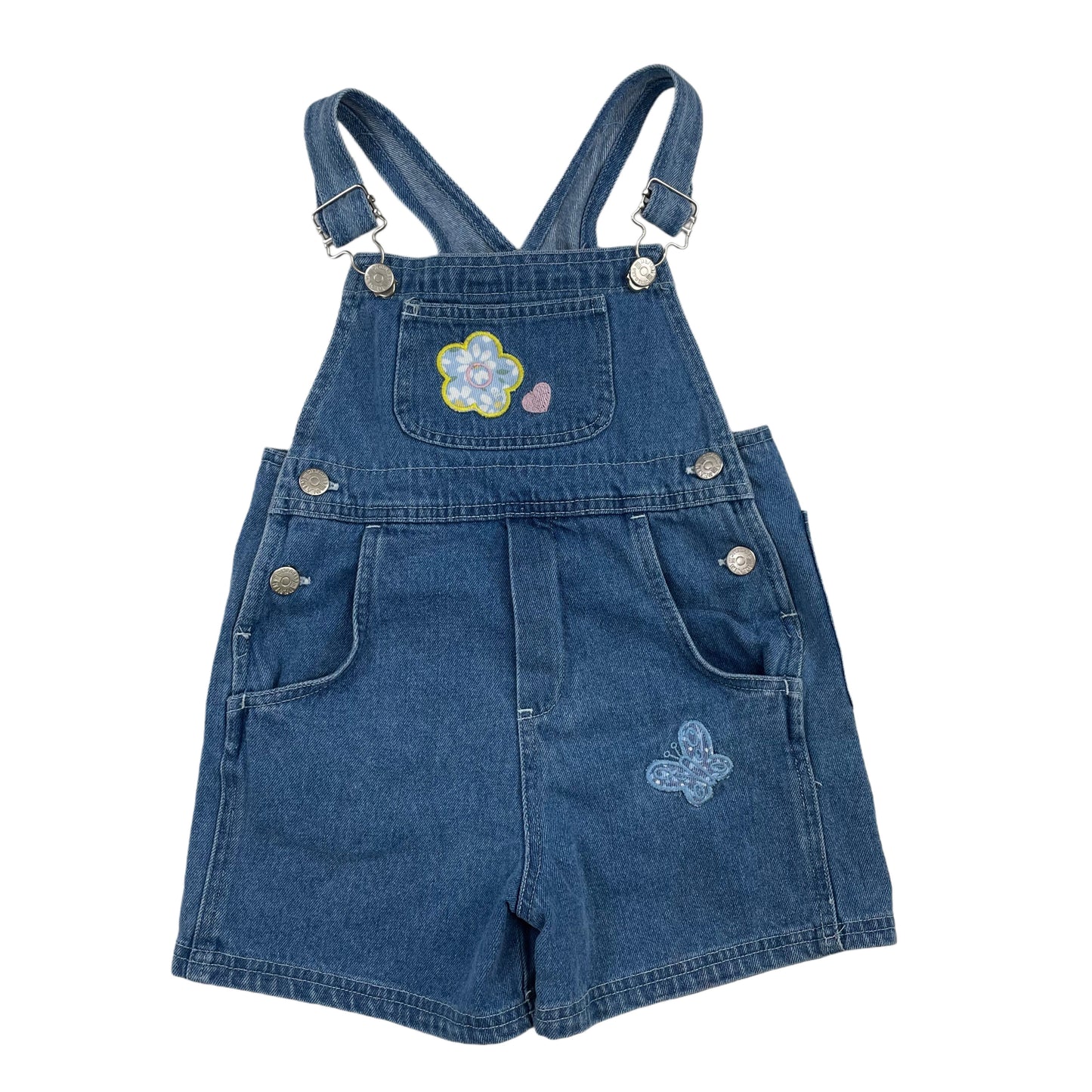 Vintage Denim Floral Shortalls - 5T