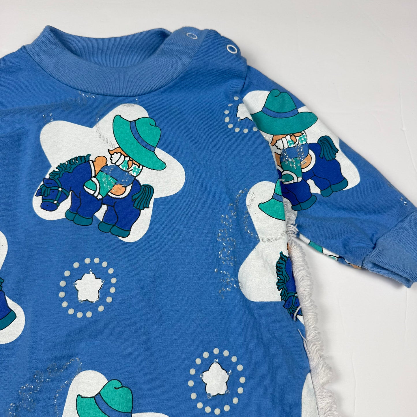 Vintage Small Stars Cowboy Romper - 12 Months