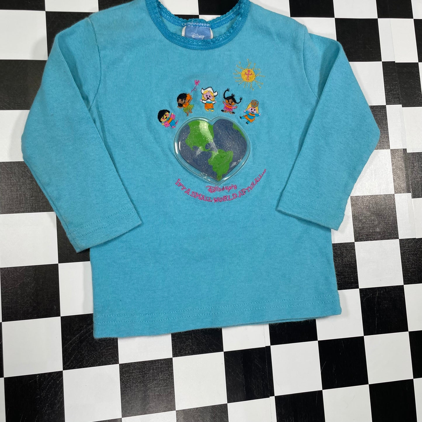 Y2K Disney Small World Long Sleeved Shirt - 12 Months