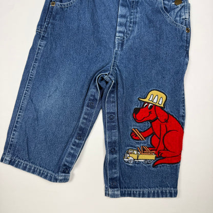 Vintage Y2K Clifford the Big Red Dog Overalls - 18 Months