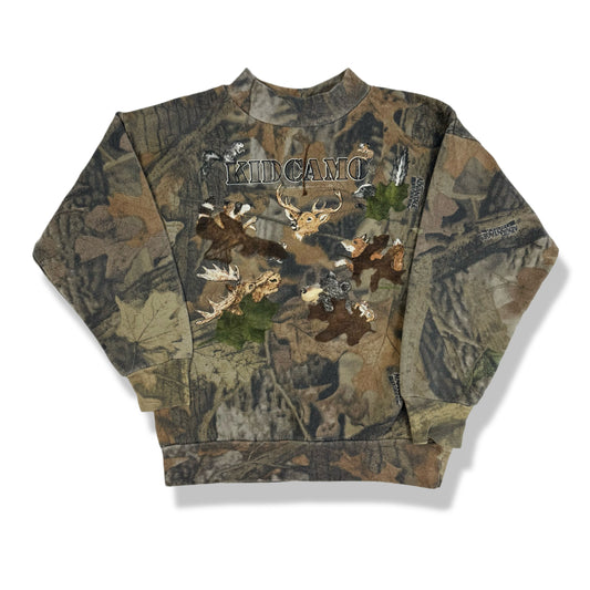 Vintage Artisans Kid Camo Mock Neck Sweatshirt - 4/5T