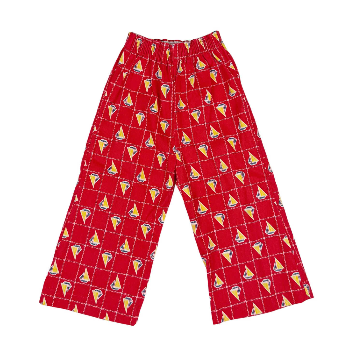 Vintage 1970's Sail Boat Bellbottom Pants - 2T Slim