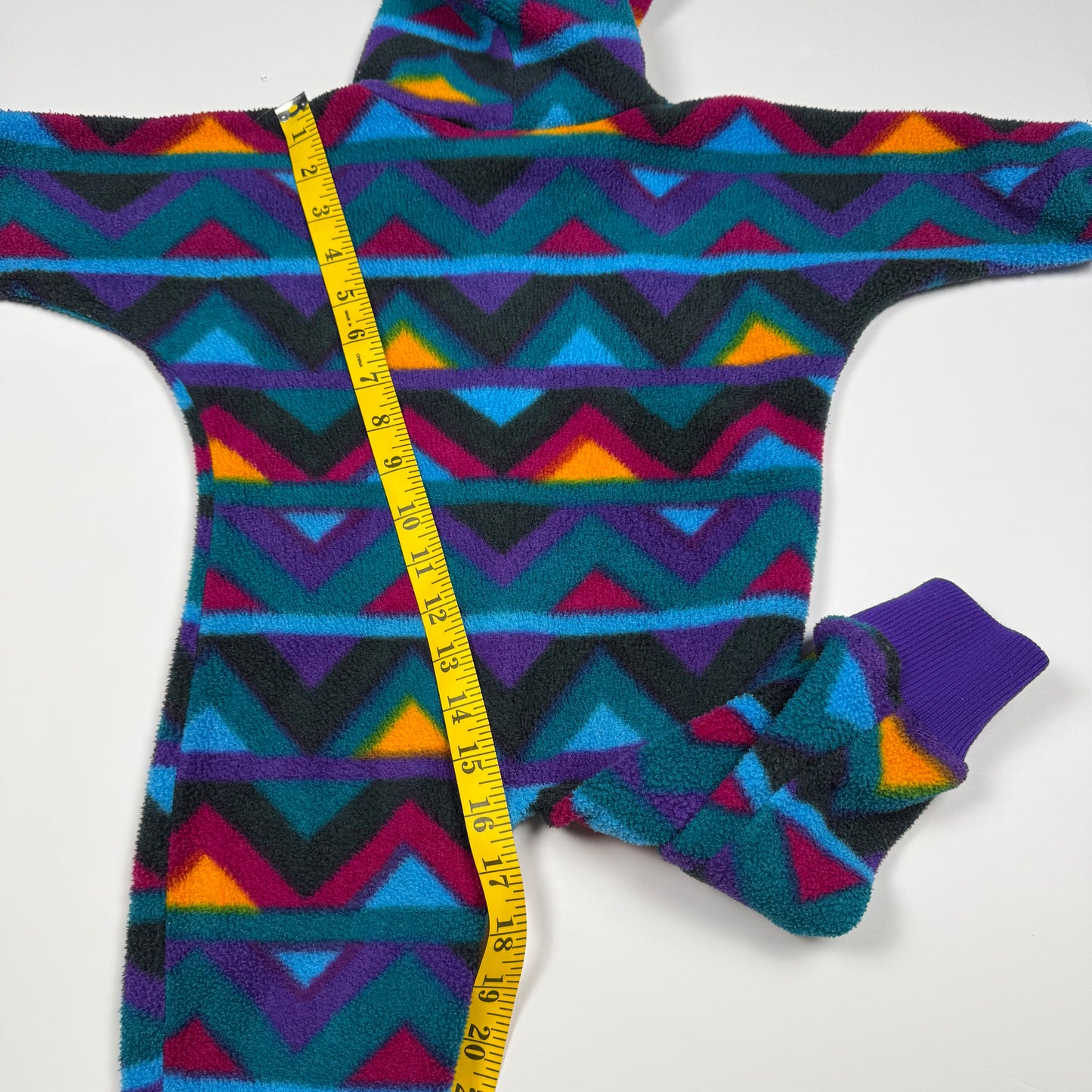 Vintage REI Funky Print Fleece Romper - 12 Months