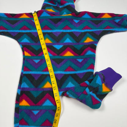Vintage REI Funky Print Fleece Romper - 12 Months