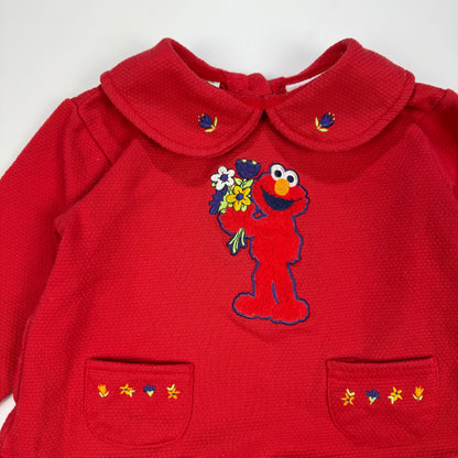 Vintage Elmo Flower Collared Sweatshirt Shirt - 4T