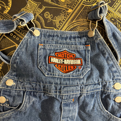 Vintage Harley Davidson Denim Shortalls - 3T