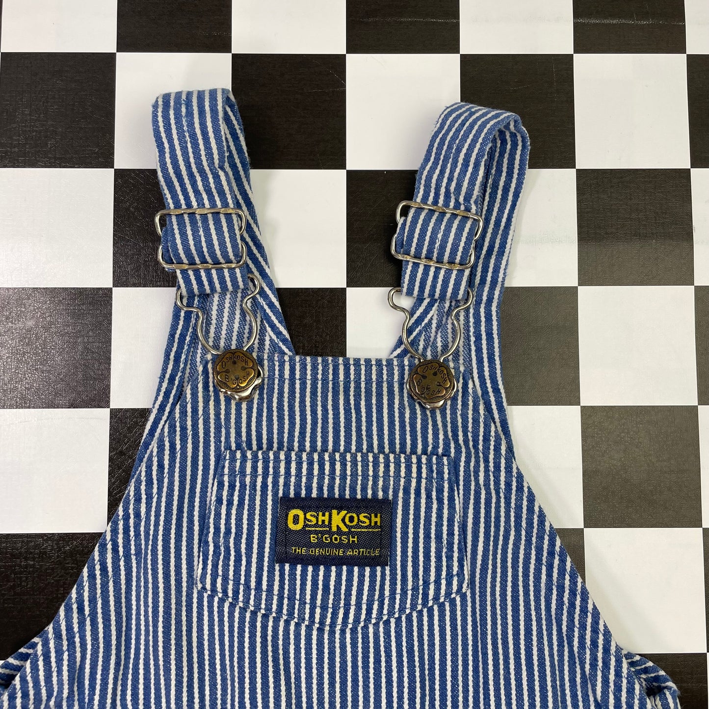 Vintage Oshkosh B'Gosh Blue Striped Shortalls - 24 Months