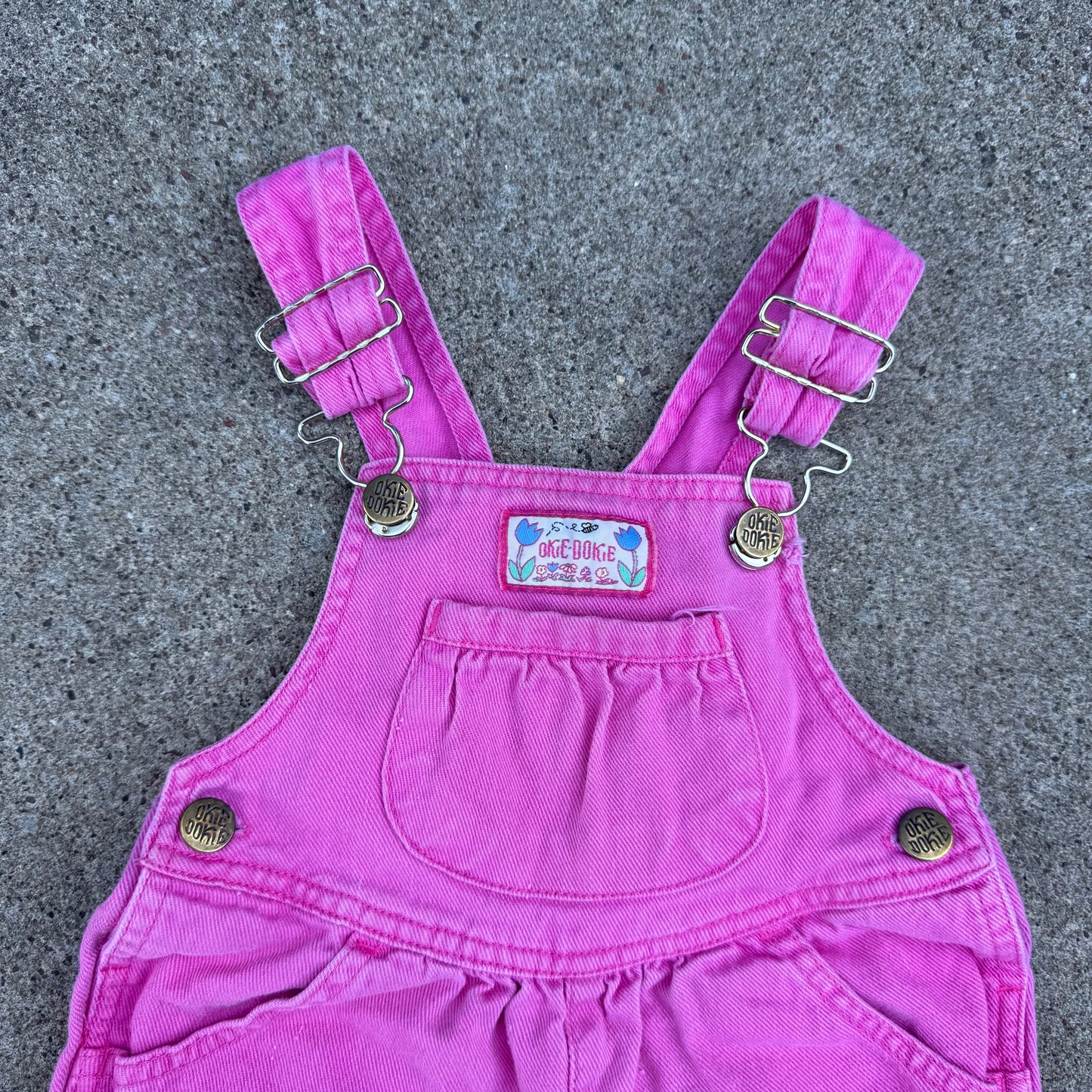 Vintage Okie-Dokie Pink Bubble Shortall Romper - 2T