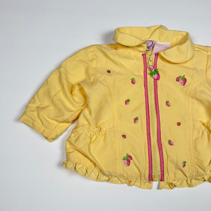 Y2K Strawberry Yellow Windbreaker Jacket - 3/6 Months