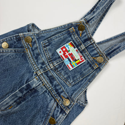 Vintage Flag Denim Overalls - 2T