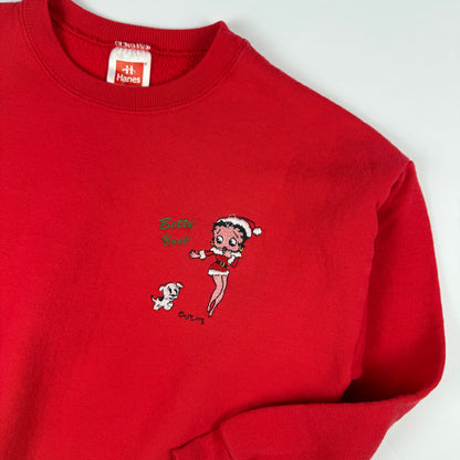 Vintage 1990's Betty Boop Embroidered Christmas Crewneck Sweatshirt - 5T