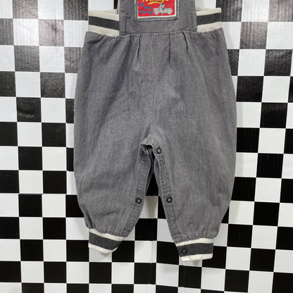 Vintage Garage Grey Clip Jogger Overalls - 18 Months